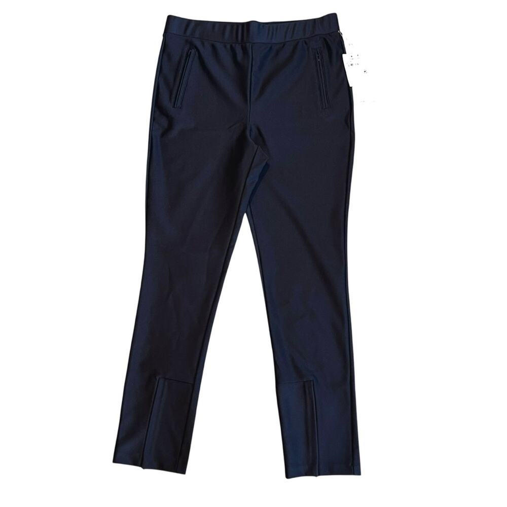 Good American Women’s Sz XL NWT Black Scuba Pull On Pants Slim Stretch Ankle Zip
